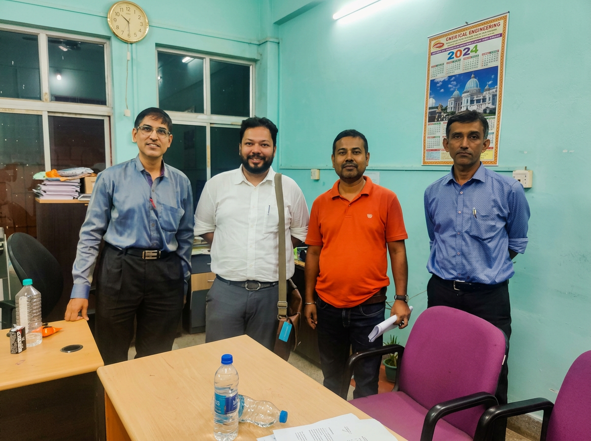 Sayantan Roy Choudhury with NIT Agartala Chemical Engineering faculty after the final-year grand viva